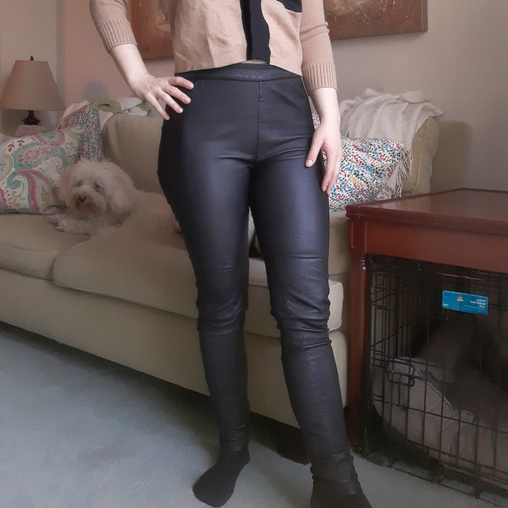 NWT H&M genuine leather leggings
